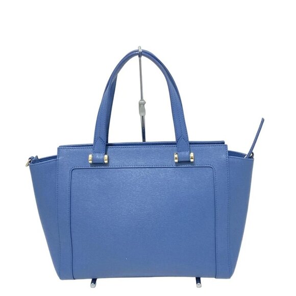 FURLA - Blue Gray Leather Handbag - Picture 3 of 10